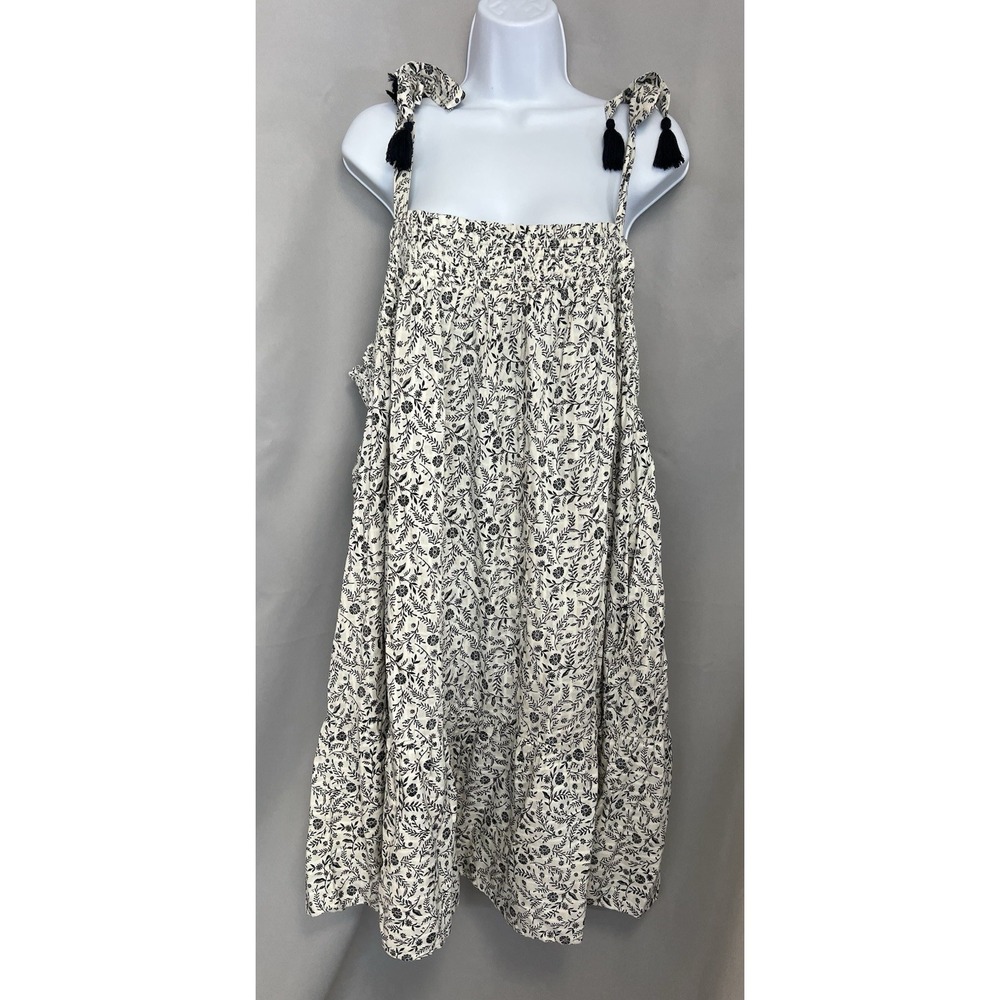 Old Navy Sundress XXL Sleeveless Tie Tassel Smock Ruffle Pocket Floral
